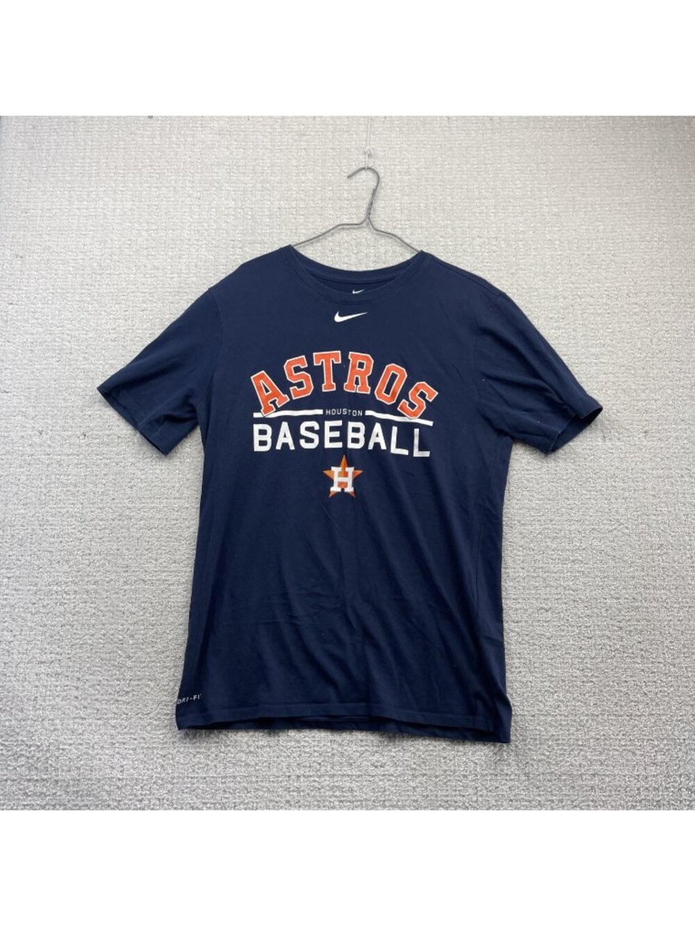 Houston Astros x Nike Dri-Fit T-Shirt Mens Sz L Navy / Orange MLB Baseball Tee